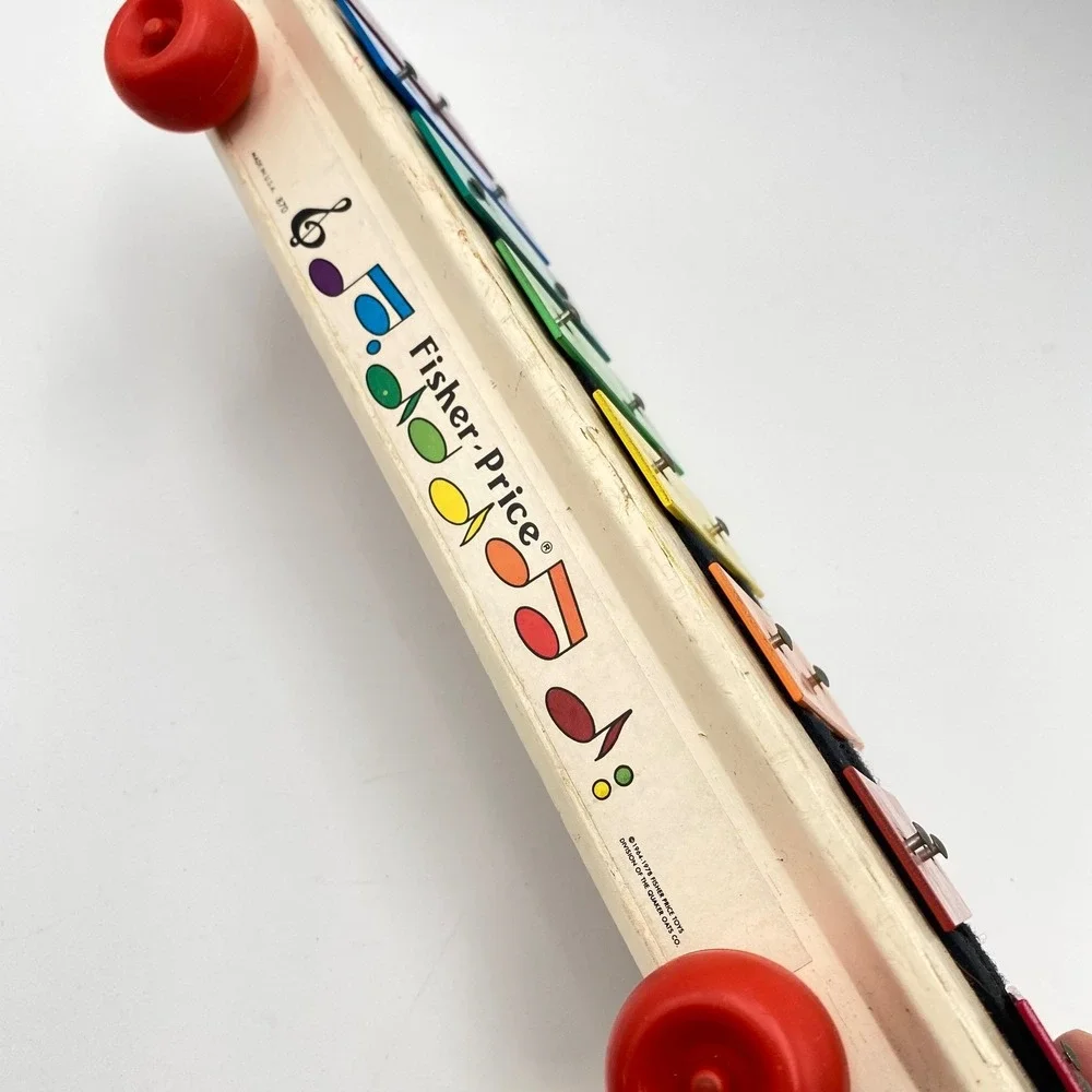 Vintage Fisher Price Wooden Pull Toy Xylophone 14